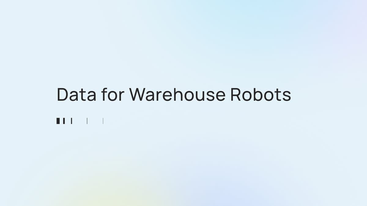Building Robot Training Data for Warehouses