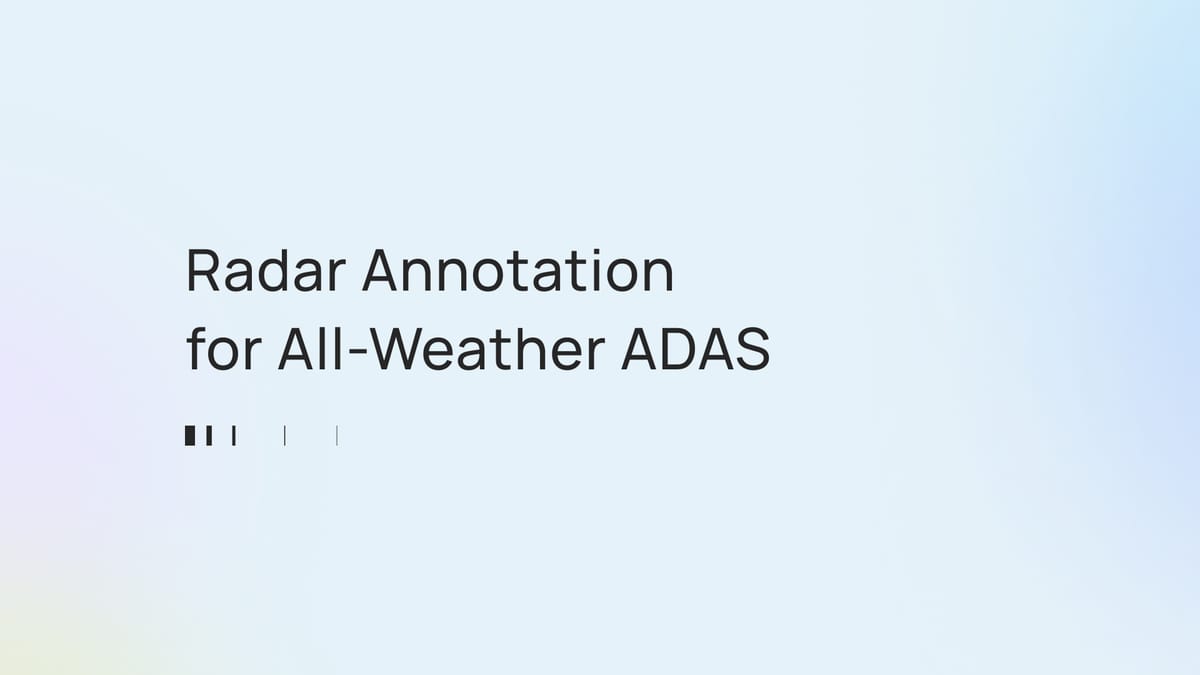 Training ADAS with Automotive Radar Data