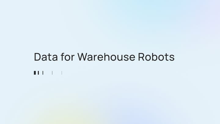 Building Robot Training Data for Warehouses
