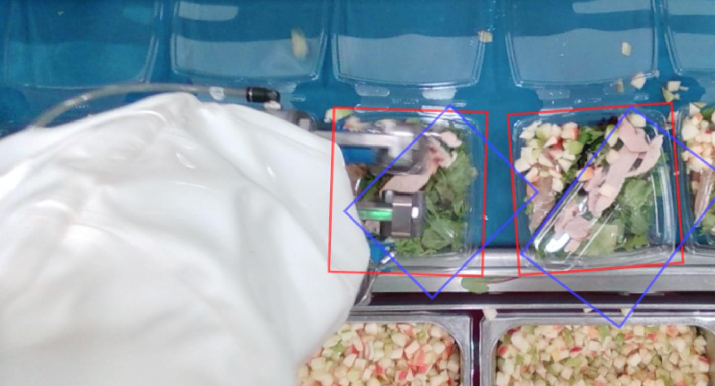 Transparent containers and insert trays with overlapping boundaries during annotation